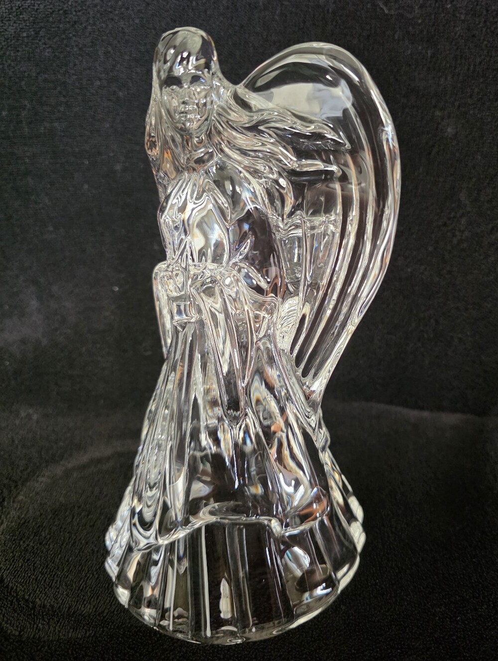 Clear Glass Angel Figurine - Elegant Home Art Accent